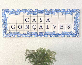 Custom Handcrafted Portuguese Azulejo-Inspired Tile Panel (Pebeo Paint)