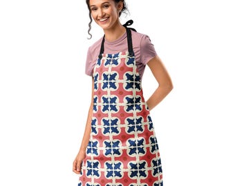 Apron Lapa Series - Pink & Blue - Tile Portugal