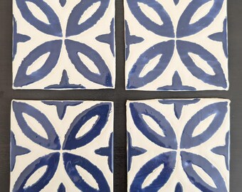 Folha Oliveira Coaster Tile BW - Tile Coasters