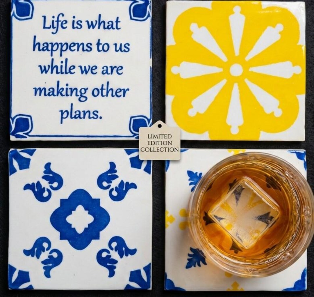 Coaster Tile Set - Portuguese Tiles - Etsy