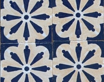 Anunciada Ceramic Tile - Blue Background (Handmade Tile)