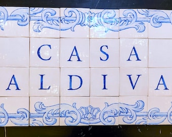 Custom Portuguese Inspired Tile Panel – Hand-Painted Azulejo Home Decor