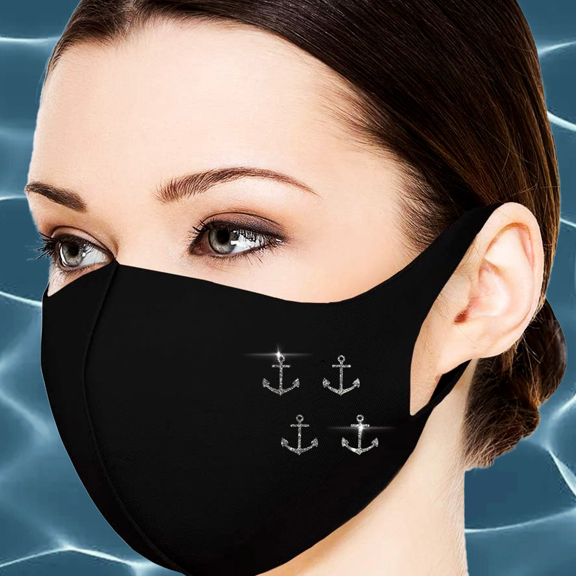 Anchor Mask Glitter Anchor Mask Nautical Design Mask Etsy