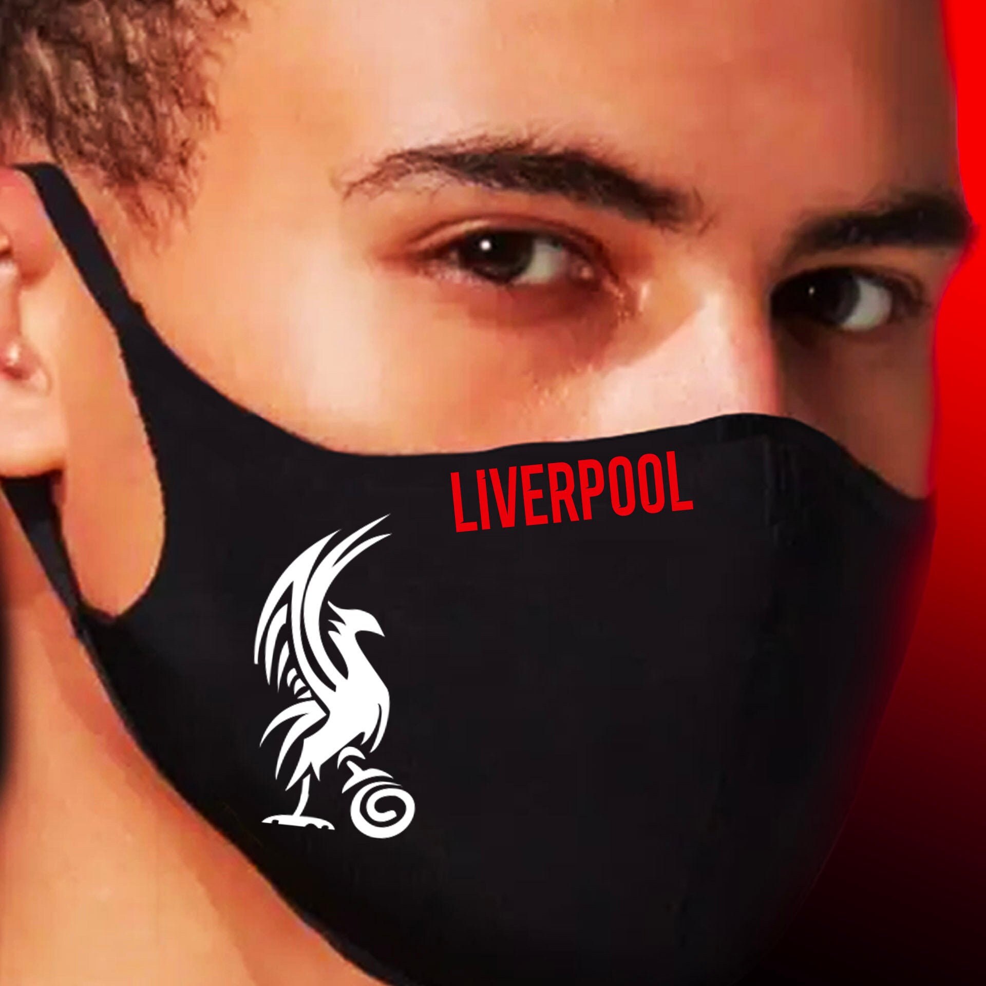 Máscara de Liverpool 2020 Liverpool máscara facial Liverpool Etsy
