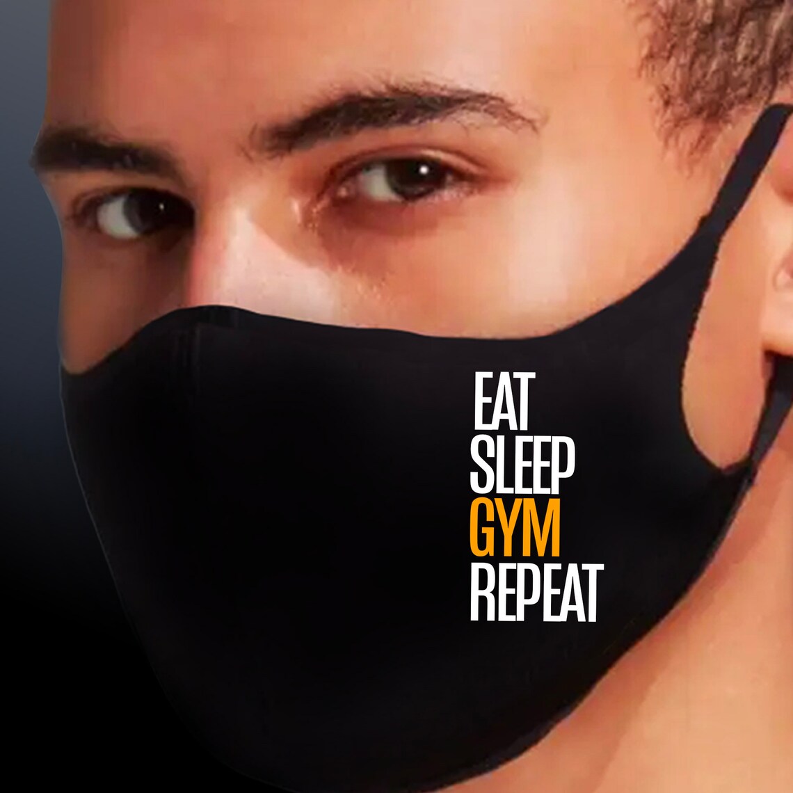 Eat Sleep Gym Repeat Gym Mask Gym Mask Training Mask Etsy