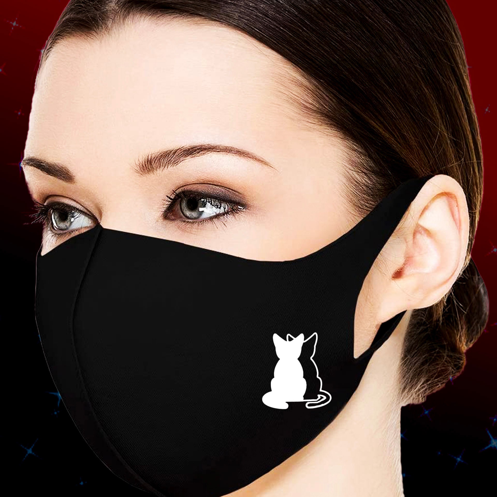 Cat Mask Cute Cat face Mask Cat Face cover washable Etsy