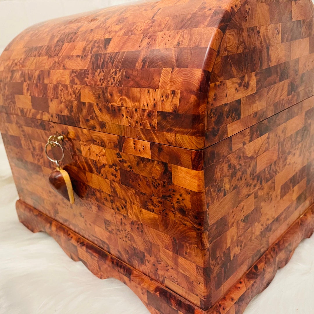 15x10 Large Handmade Moroccan Rustic Wooden Treasure Lockable