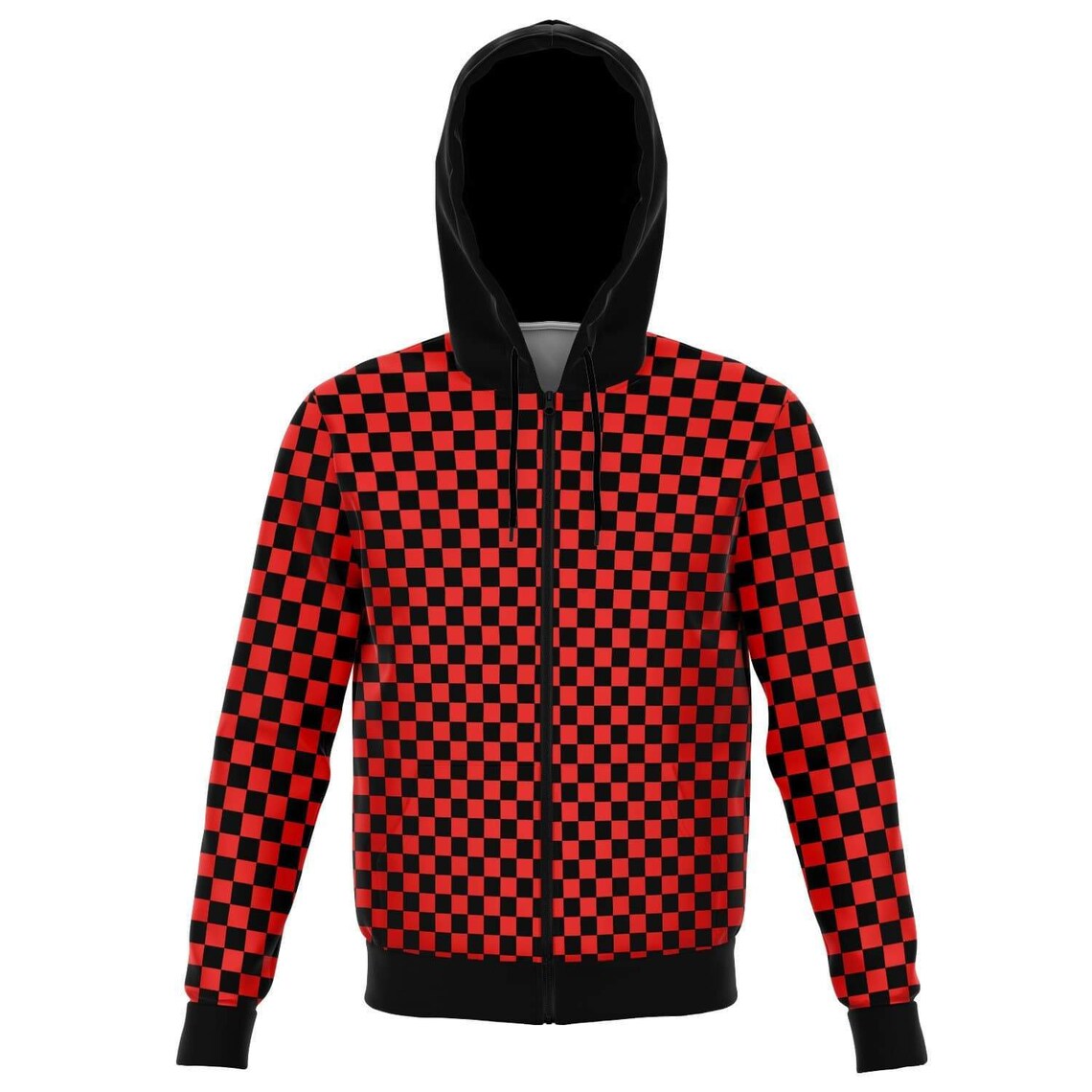black and red checkered hoodie