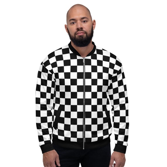 black and white check jacket mens