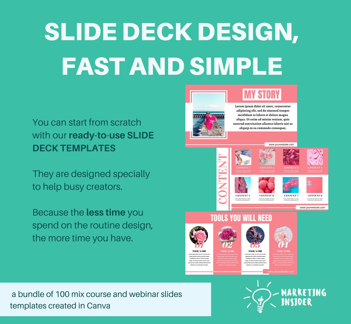 Webinar Slide Deck Templates 100 Pages Webinar Slides Etsy