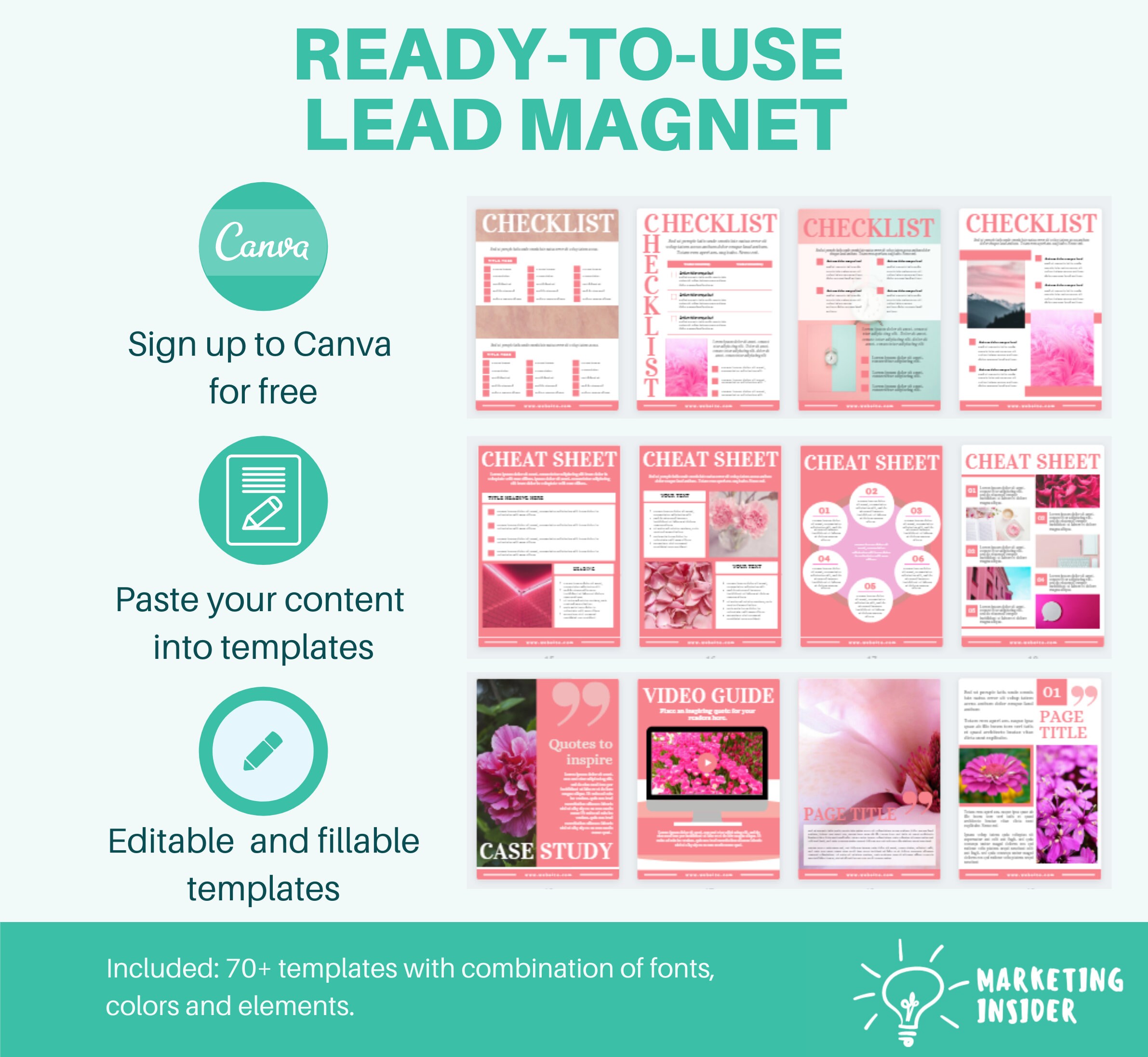 Lead Magnet Canva Template Bundle for Coach & Mindset Coaches Email ...