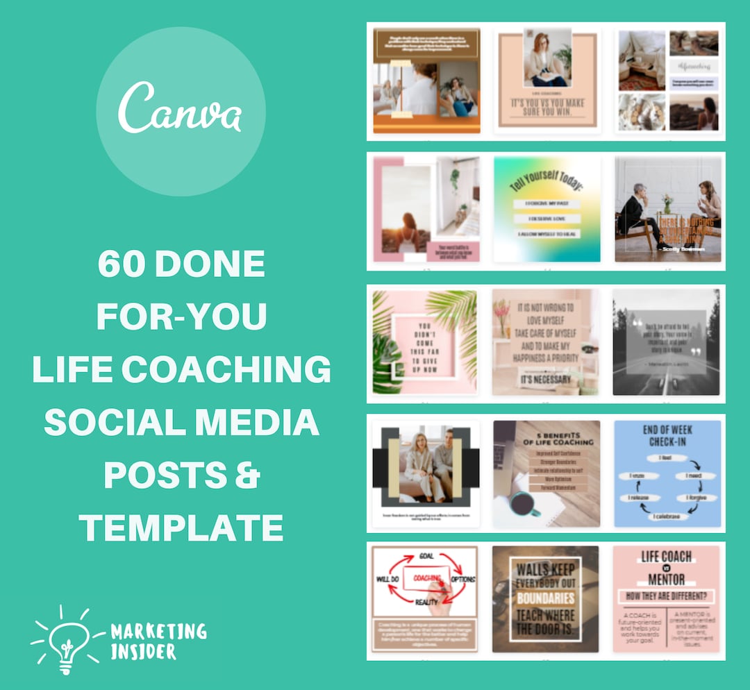 Canva Social Media Templates for Life Coaching to Tell Your - Etsy