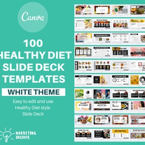 Webinar Slide Deck Templates For Healthy Diet- Webinar Slides & Webinar Canva Template - Powerpoint Presentation Template