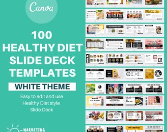 Webinar Slide Deck Templates For Healthy Diet- Webinar Slides & Webinar Canva Template - Powerpoint Presentation Template