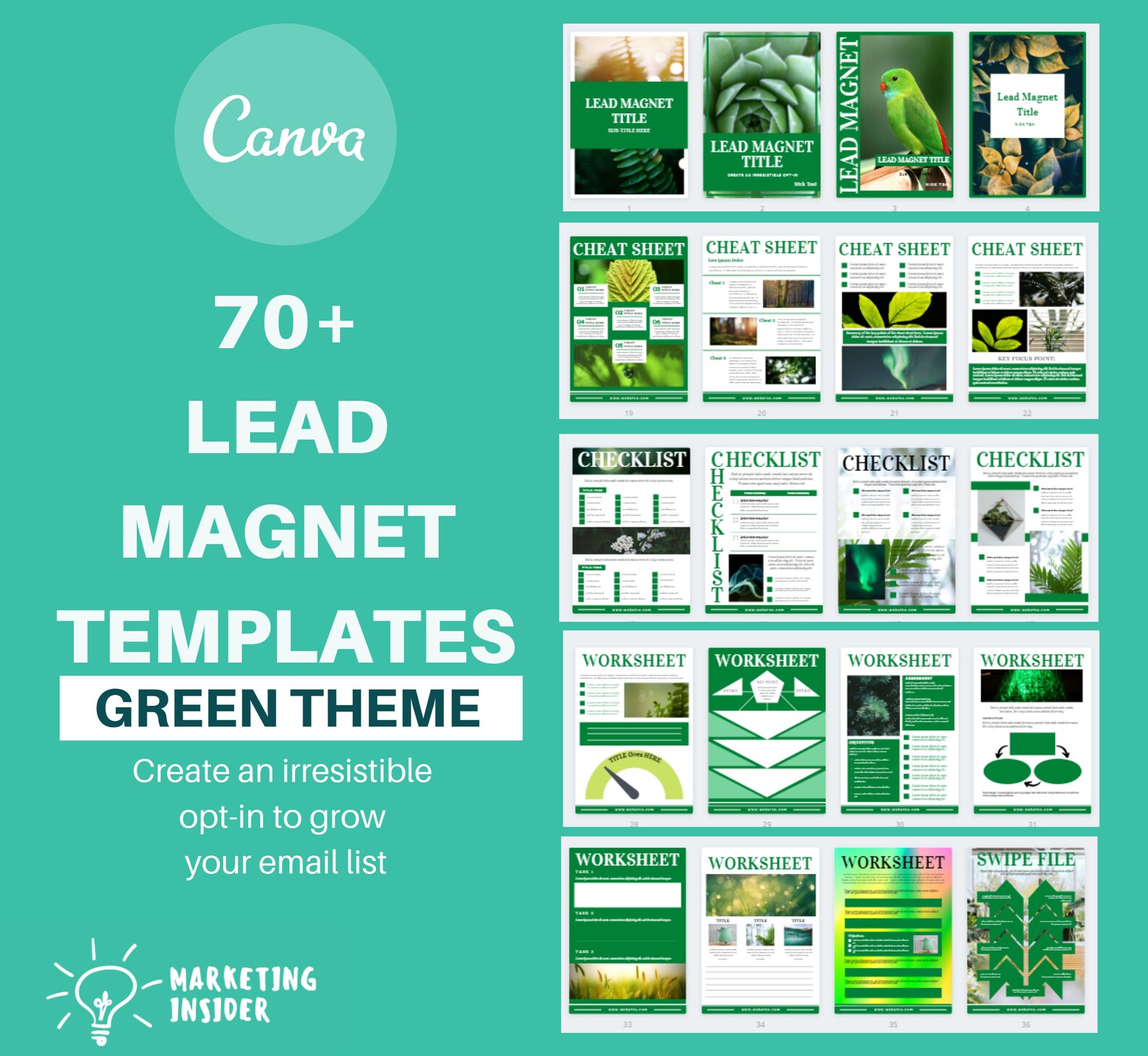 Lead Magnet Canva Template Bundle for Coach & Mindset Coaches - Email ...