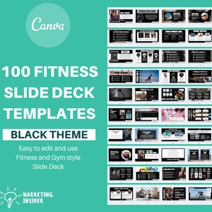 Webinar Slide Deck Templates For Fitness Coach , Gym , Personal Trainer -Webinar Slides & Webinar Canva Template - Powerpoint Presentation