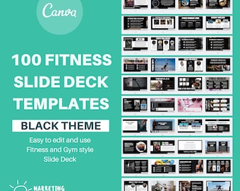 Webinar Slide Deck Templates For Fitness Coach , Gym , Personal Trainer -Webinar Slides & Webinar Canva Template - Powerpoint Presentation