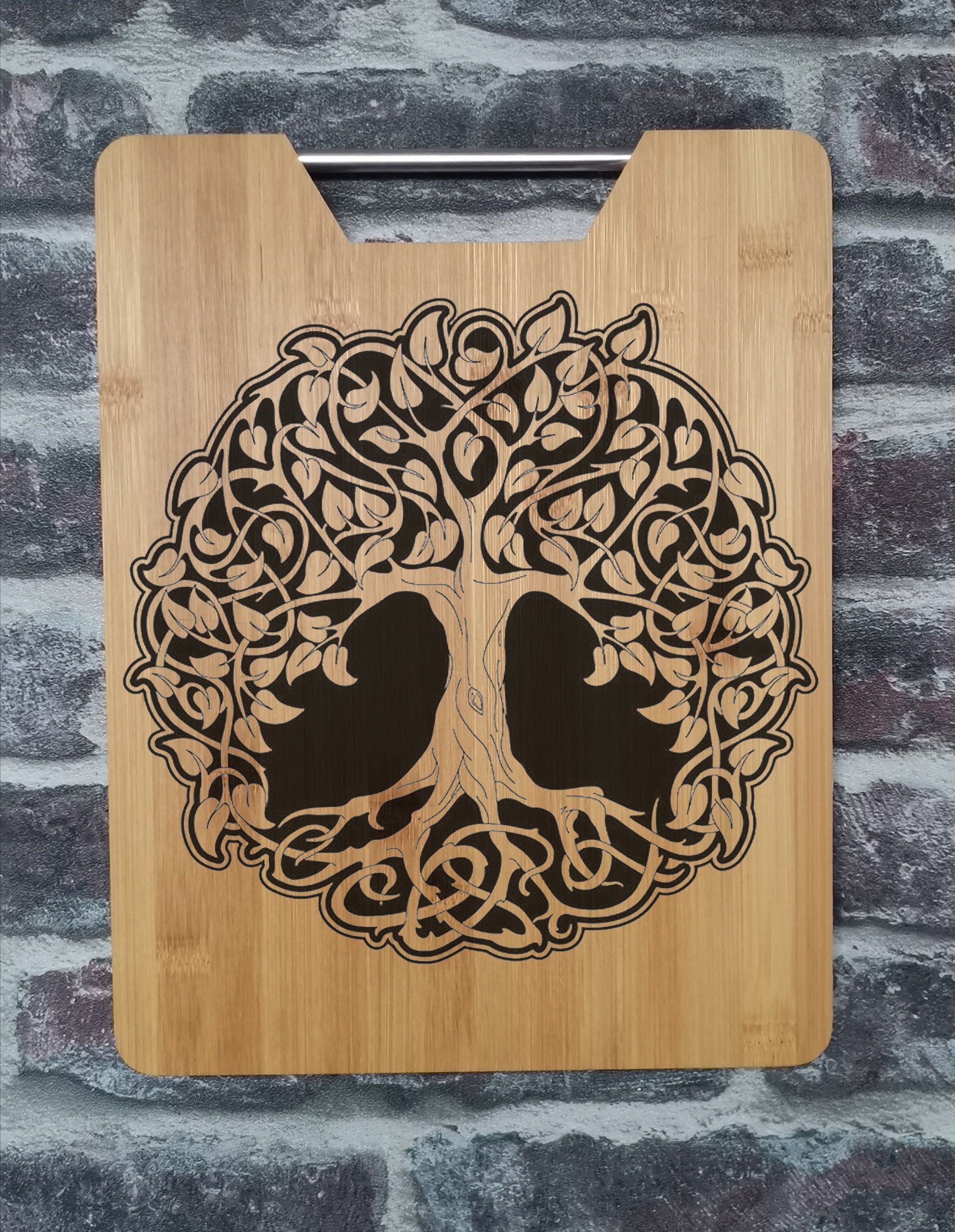 Planche de Présentation Service et à Découper en Bambou Hêtre Rond Liège Assiette Manguier Personnal