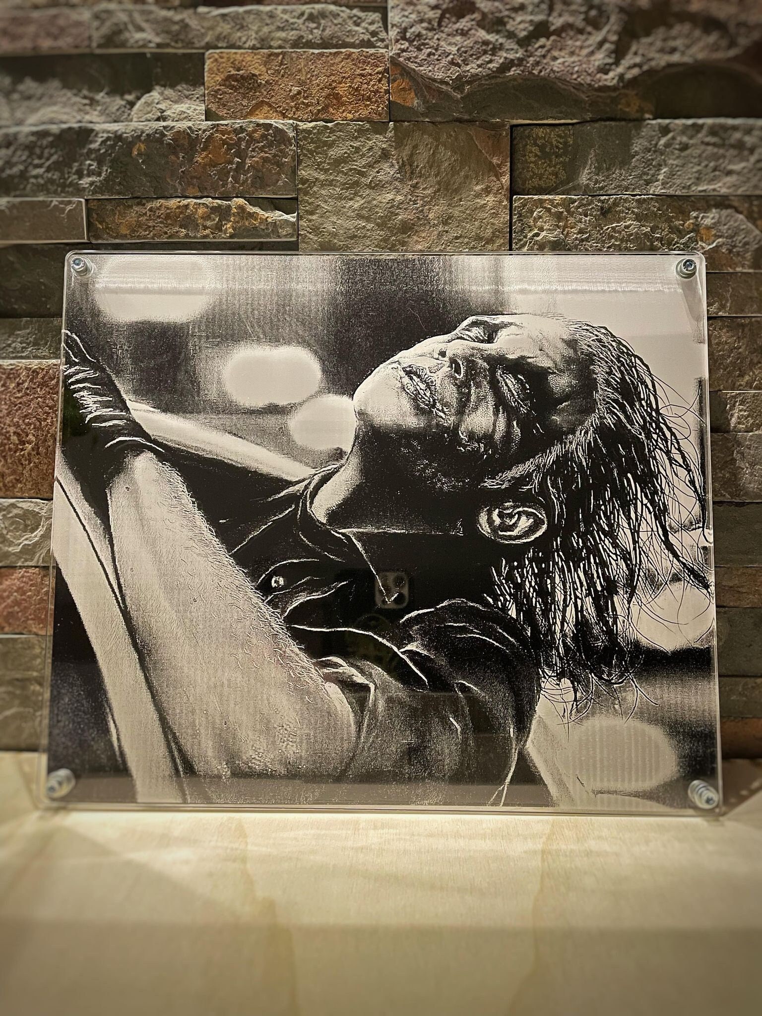 Cadre Pmma Graver Joker Heath Ledger A4 30x25cm