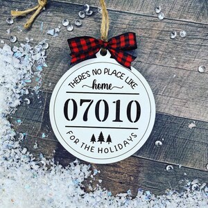 There’s no place like home for the Holidays zip code ornament  great gift idea Christmas 2023