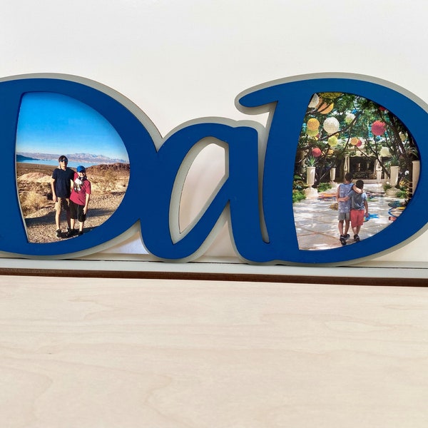 Large DaD picture frame holds 2 photos great idea for Father's Day! Please read description!! FREE PRIORITY SHIPPING Gift Idea Father's Day