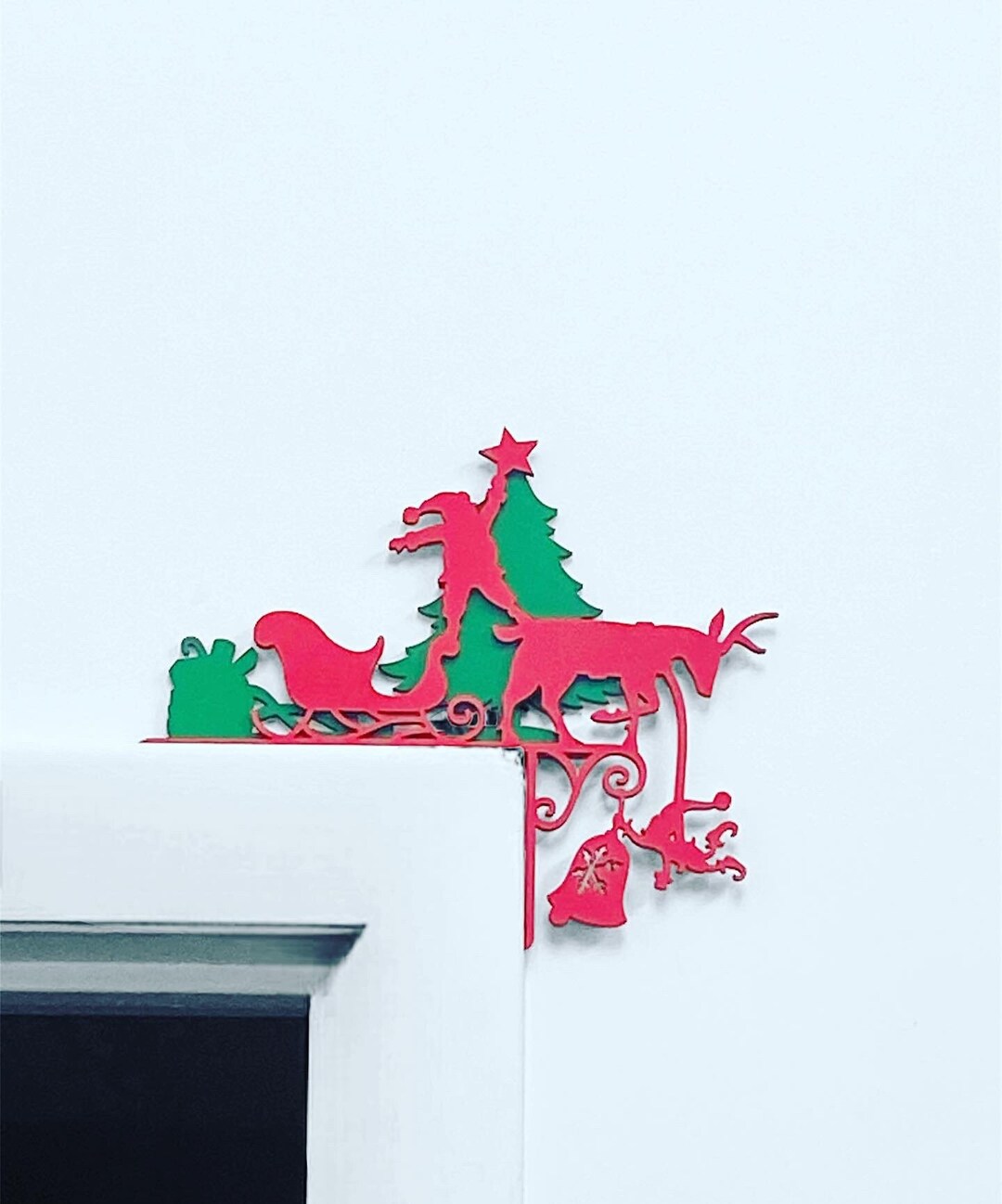 Christmas Door Corner With Reindeer, Elves, Santa and More. Perfect ...