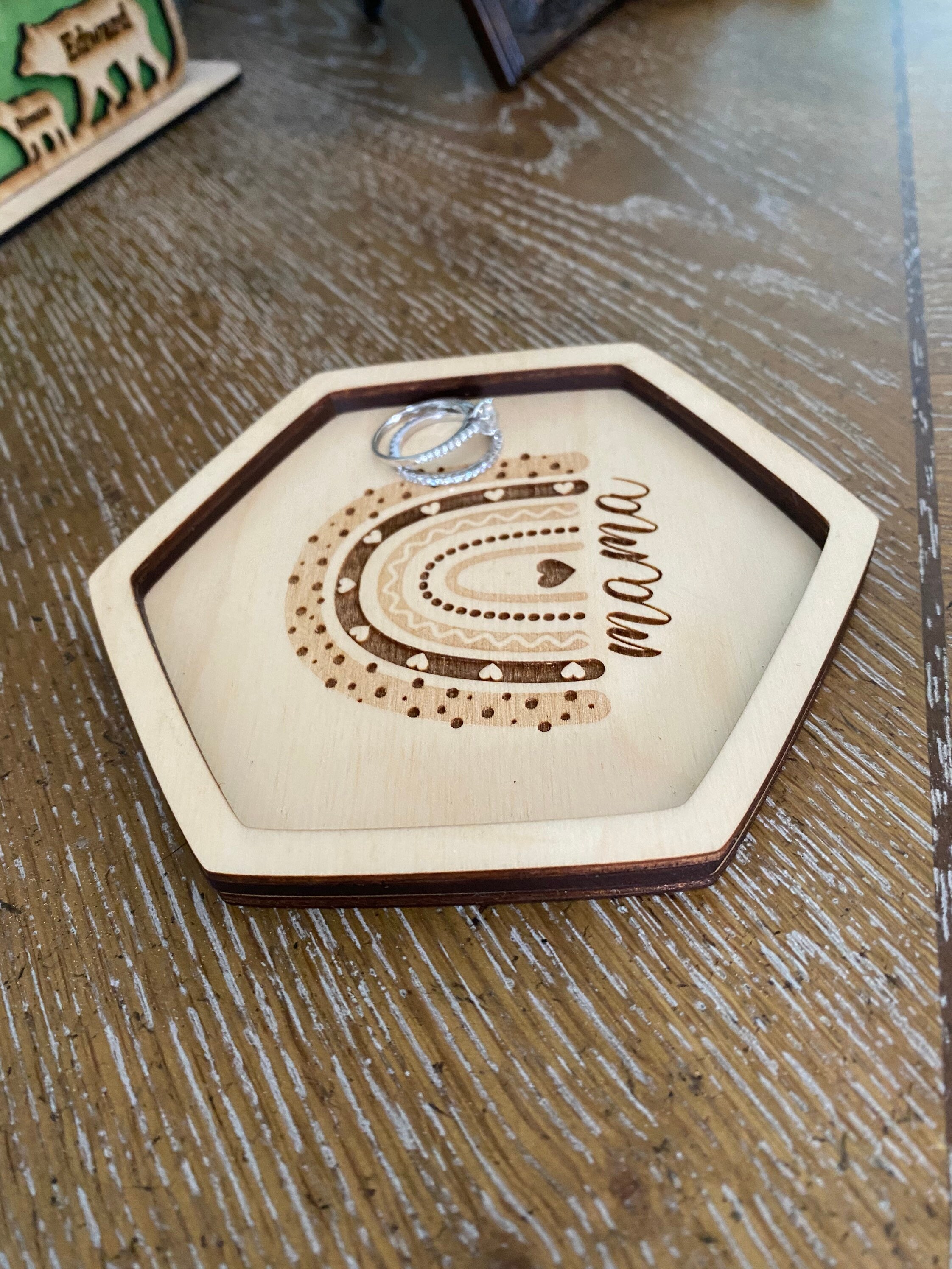 Mother's Day Trinket Tray / Ring Dish Laser Engraved and Etsy