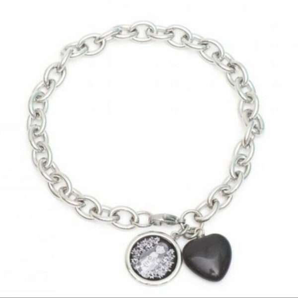 Steel heart bracelet .Heart bracelets for women, gift for her, love hearts