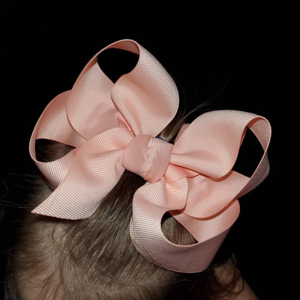 Peach Hair Bow Etsy