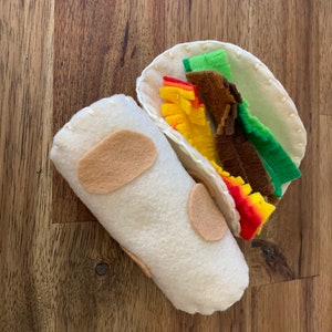 Burritos, Felt Food, Pretend Food, Felt Toys, Mexican Food