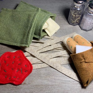 Italian Dinner, Felt Food, Pretend Food, Felt Toys
