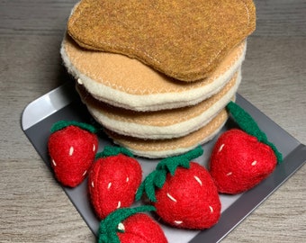 Stack of Pancakes, Felt Food, Pretend Food, Felt Toys