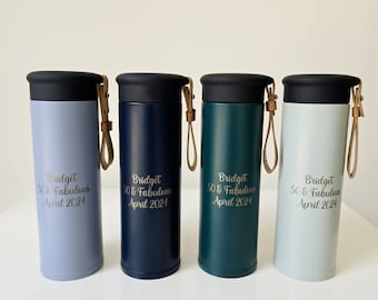 Personalised Insulated Water Bottle with Infuser 500ml Vacuum Travel  Leakproof Flask with Lid & Handle, Reusable Drinks Bottles Coffee Cup