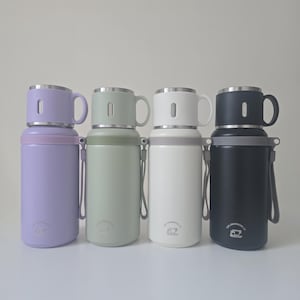 Personalised Insulated Flask Gift Set: 600ml Travel Flask with Cup