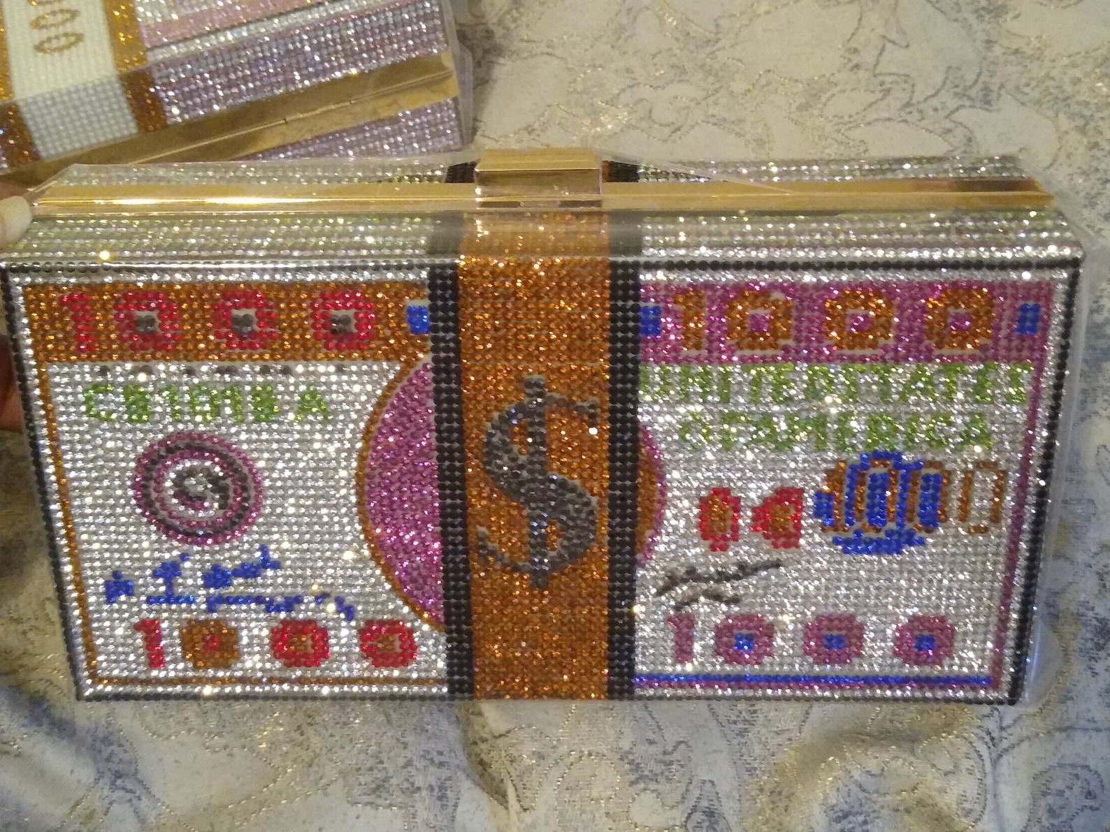 rhinestone money bag