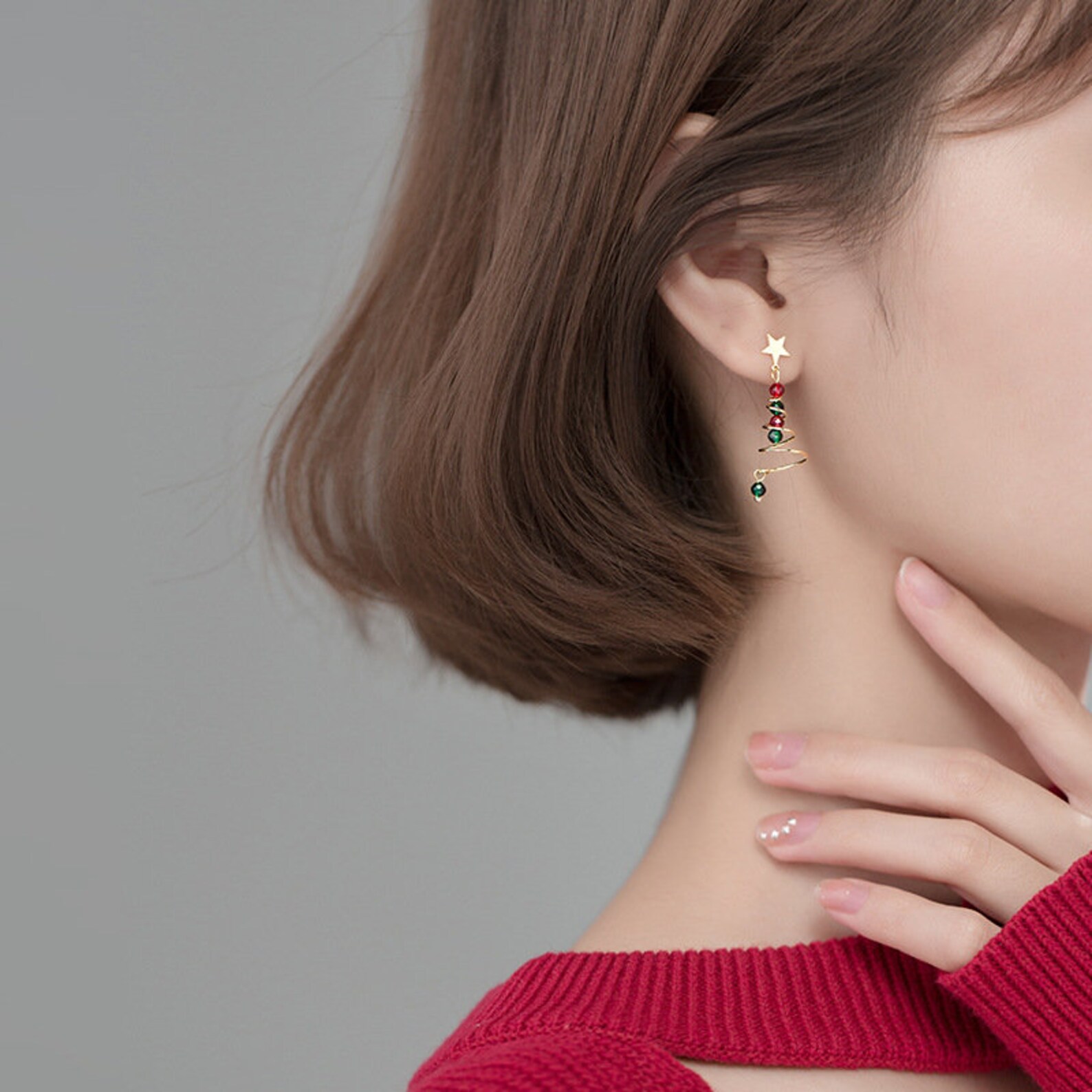 Christmas Tree Silver Earrings Unique Design Silver Earrings Etsy