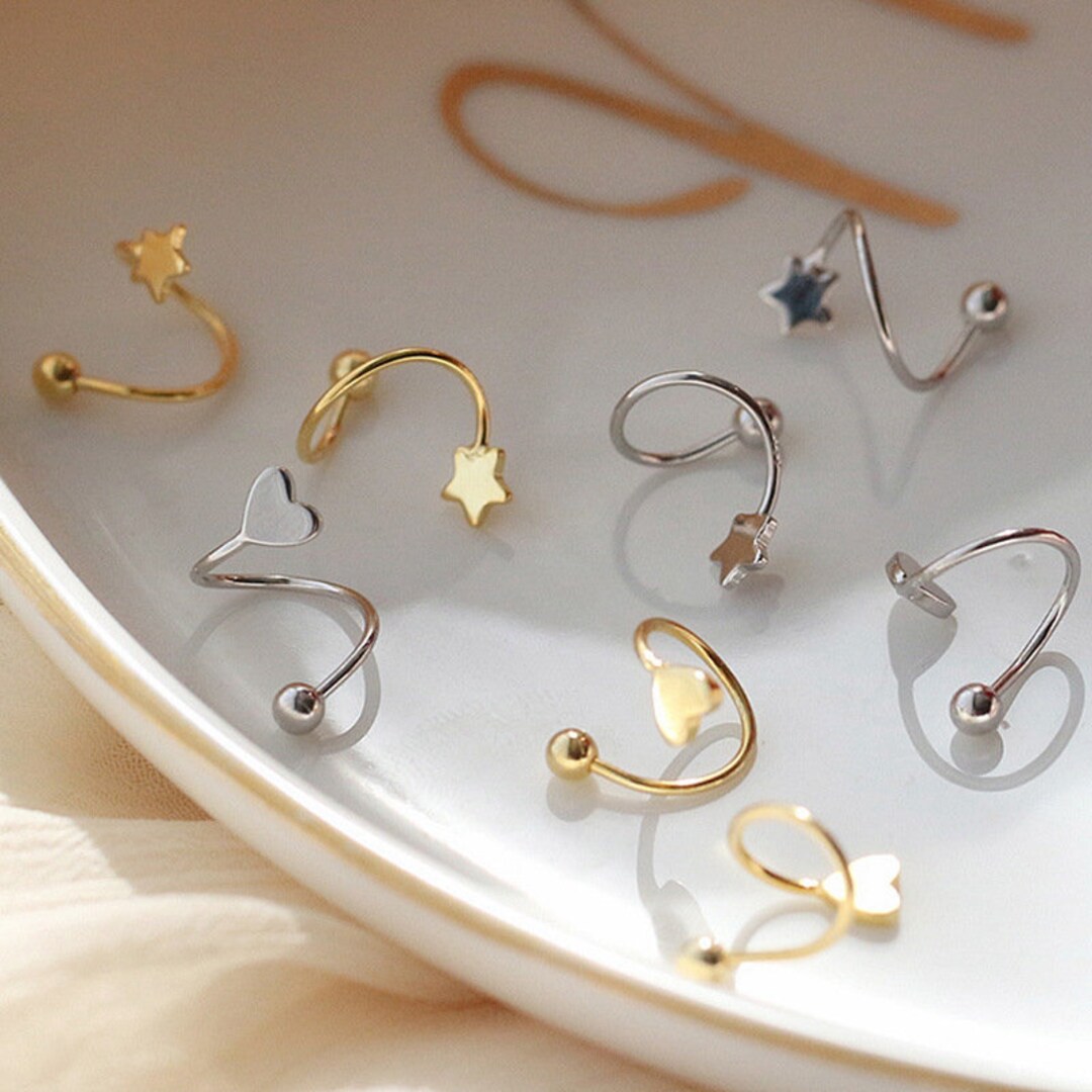 Silver Wrap Earrings Spiral Gold Earrings Silver Ear Stacking Fake