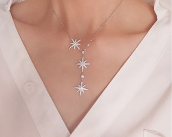 Collana Starburst in argento pregiato / Collezione speciale Collana con ciondolo in vero argento / Collana delicata di alta qualità / Idea regalo