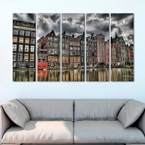 Amsterdam Canal Netherlands Multi Panel Canvas Prints