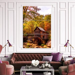 Alte Mühle HerbstWald Multipanel Leinwand Drucke extra große Wand Kunst Geschenk Geschenk Poster Wand Dekor.