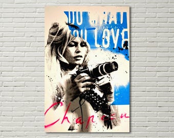 Arte "Ama lo que haces": Póster de arte pop colorido, lienzo para colgar en la pared.