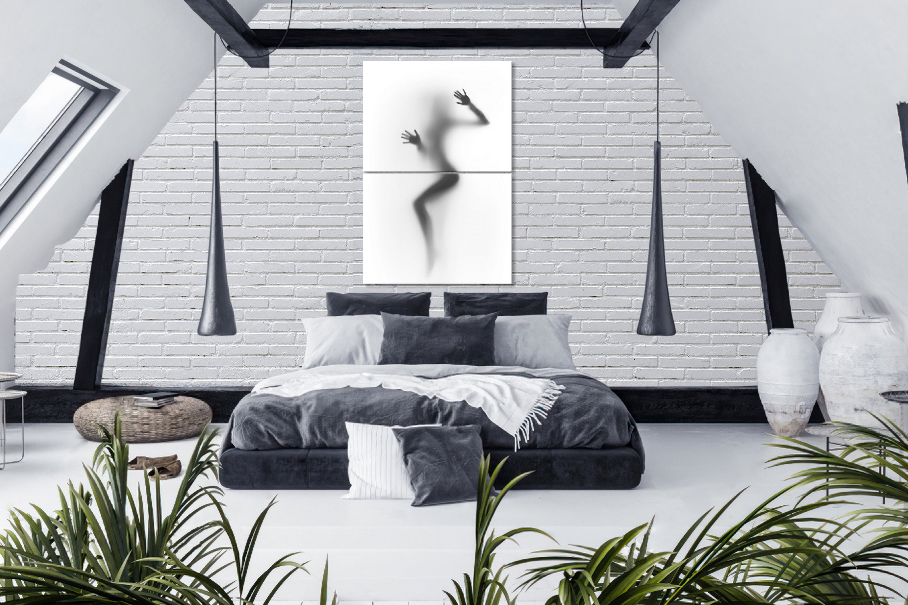 Figure of a Nude Girl behind Wet Glass
