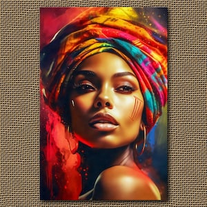 Anspruchsvolle Afrikanische Frauen Kunst - Elegante Leinwand Druck