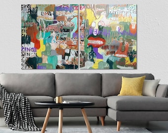 Abstract Street Art Canvas Print: Multi Panel Wall Decor