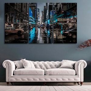 Painting on canvas Street of night New York