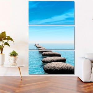 Stone Bridge Ocean Canvas Print: Coastal Wall Art