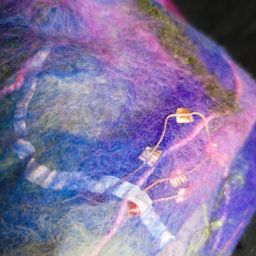 Handmade Scarf Wool shops Felt Scarf silk scarf for winter Nuno felted shawl Felted wool Merino Wool silk scarf
