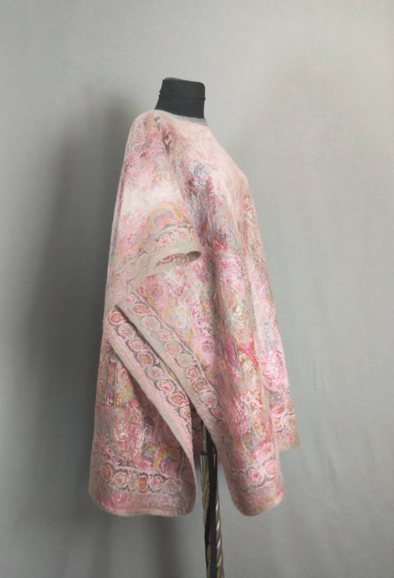 Spring Poncho Women poncho Handmade Felted poncho wool shawl felt poncho silk poncho boho style pocho fashion poncho women coat