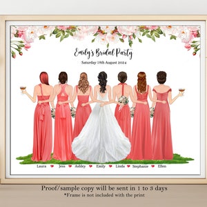 PERSONALIZED  BRIDAL PARTY Print Gift-Gift for Bridesmaids-Custom Gift to Bride-Bride Gift From Bridesmaids-Bride Gift from Maid Of Honour