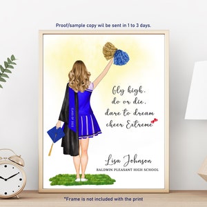 CHEERLEADER GRADUATION GIFT-Personalized Cheerleader Graduation Print-Cheer Girl Graduation Gift-Personalized  Cheer Girl Graduation Gift